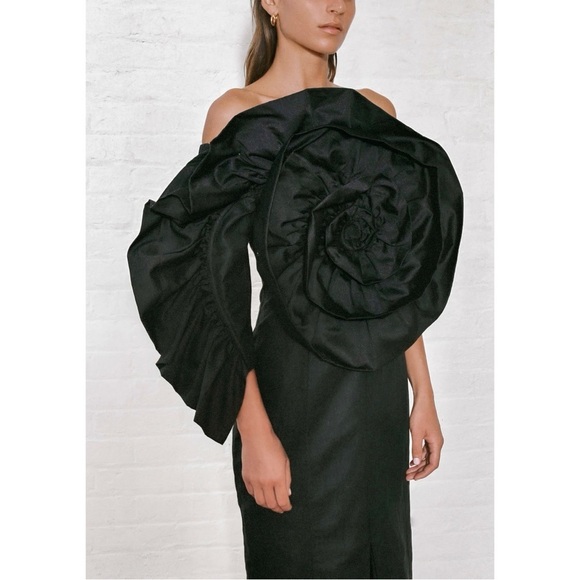 NWT Mara Hoffman Midi Linen-Blend Floral Long-Sleeve Valeria Dress - Picture 4 of 7